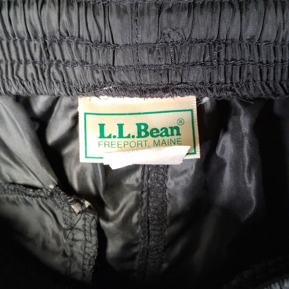 VTG L.L. Bean Women's Medium Windbreaker Pants Track Style Black Made In USA 90s - Picture 7 of 8
